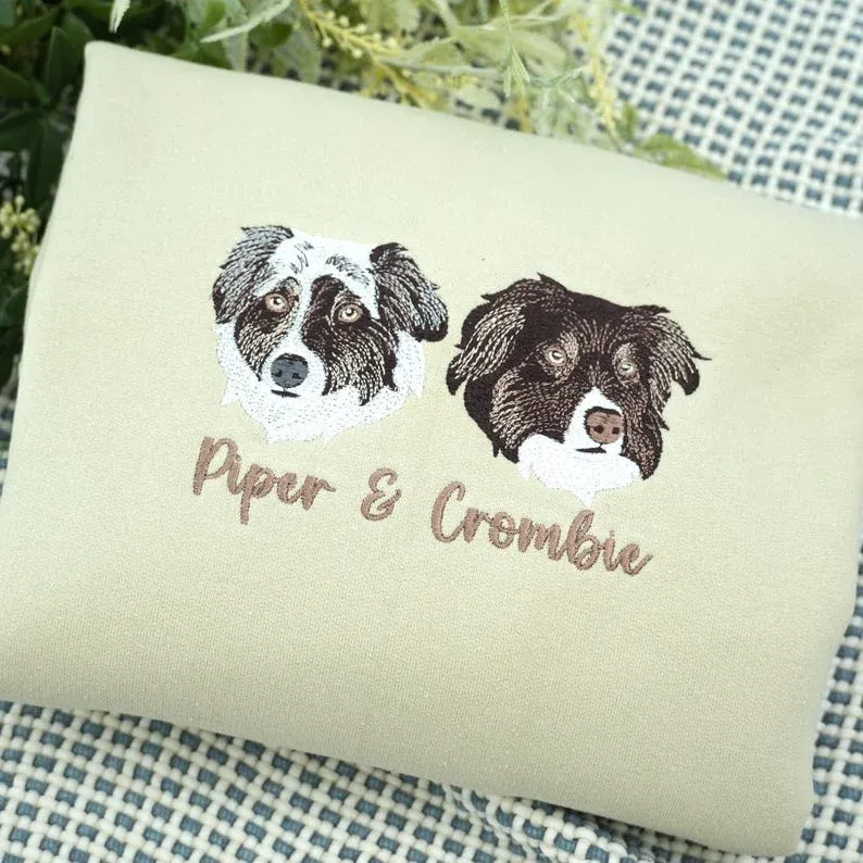 Personalized with Your Pet's Photo Embroidery Sweatshirt Hoodie