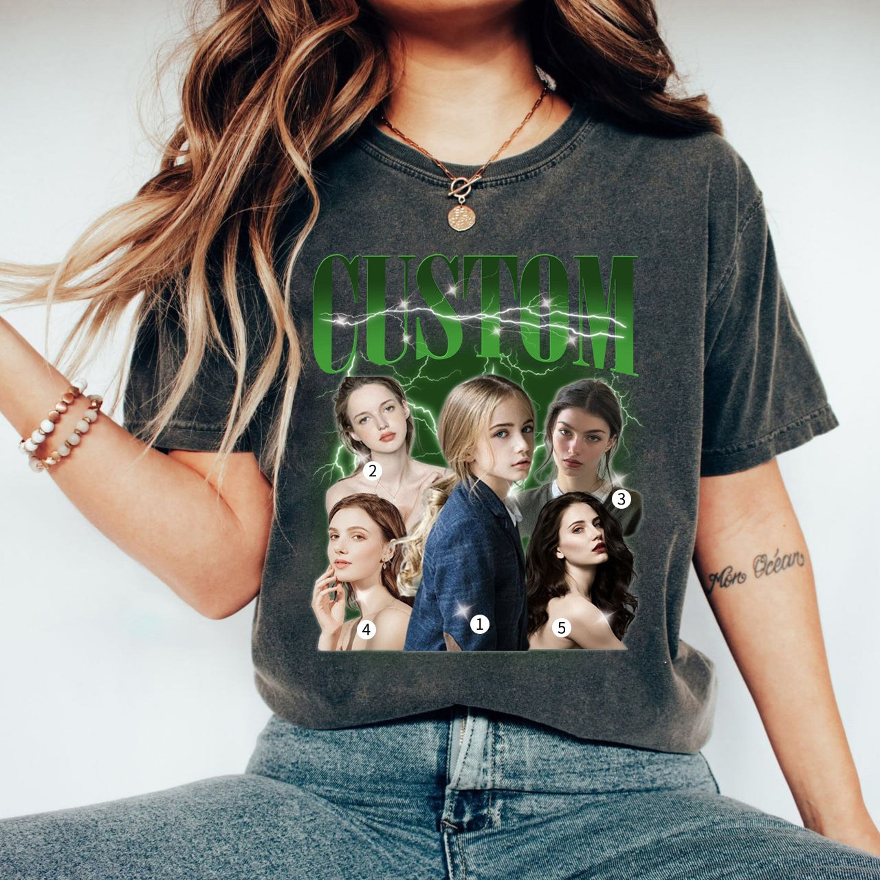 5 Photos Custom Vintage Tee