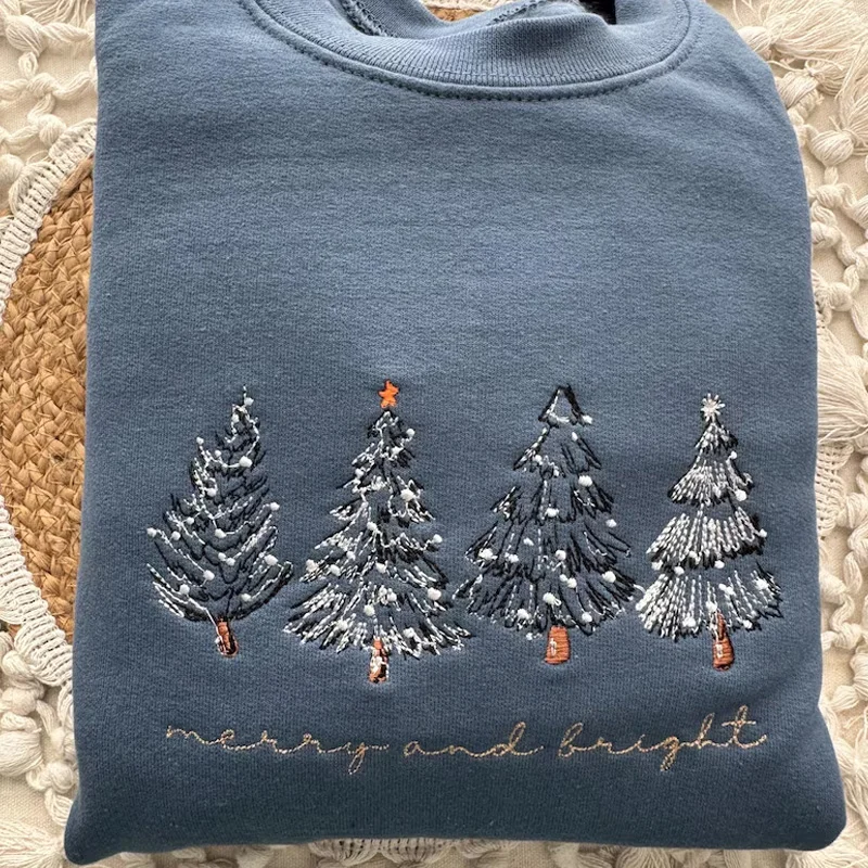 Merry and Bright Christmas Tree Sweatshirt