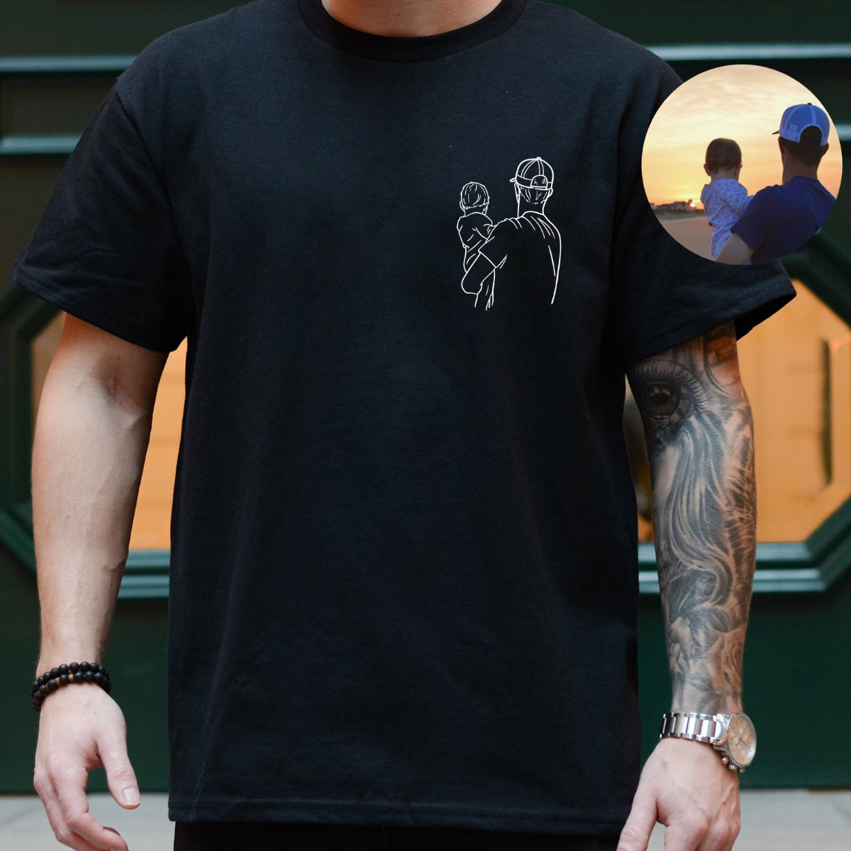 Custom Photo Portrait Printing Shirt - Gift For Dad