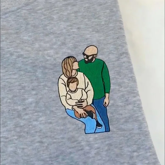 Custom Embroidered Sweatshirt for Mom, Family & Love