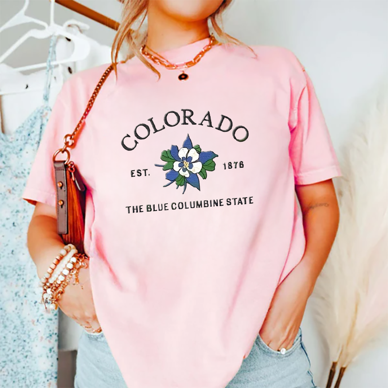 CUSTOM EMBROIDERED COLORADO FLOWER SWEATSHIRT