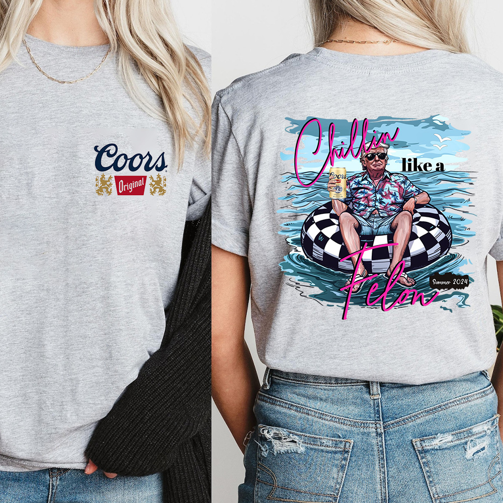 Hot Drinking Coors Chillin Like A Felon Summer 2024, Retro Quirky with Character Shirt