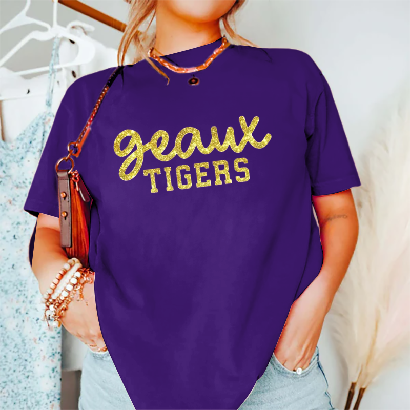 Geaux Tigers Louisiana Football Shirt GLITTER T-shirt - Geaux - Tigers Game Day Shirt