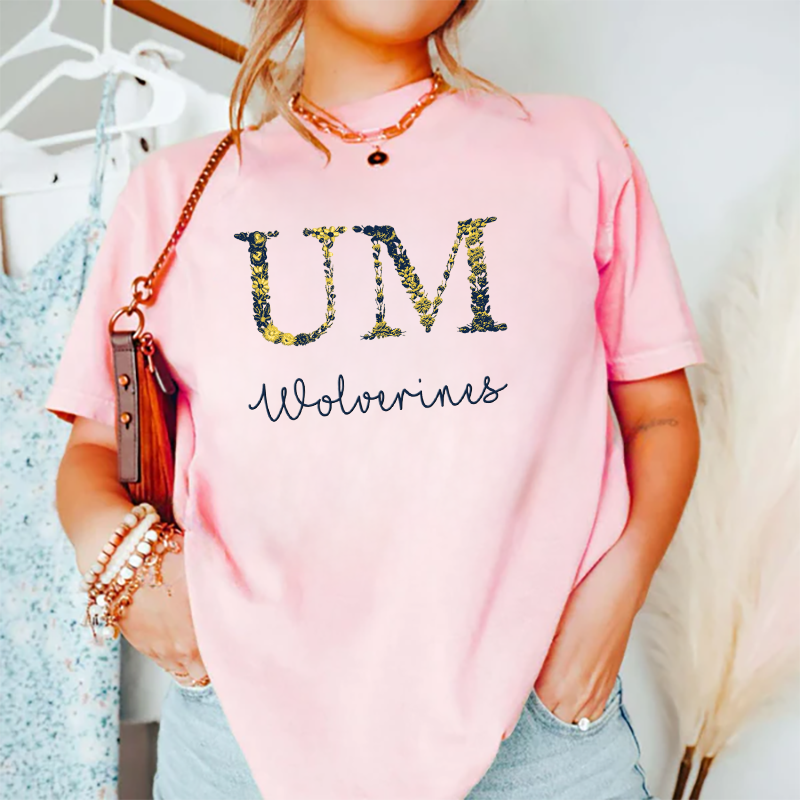 Customized Michigan Wolverines Football Sweatshirts With Trendy Floral Embroidery