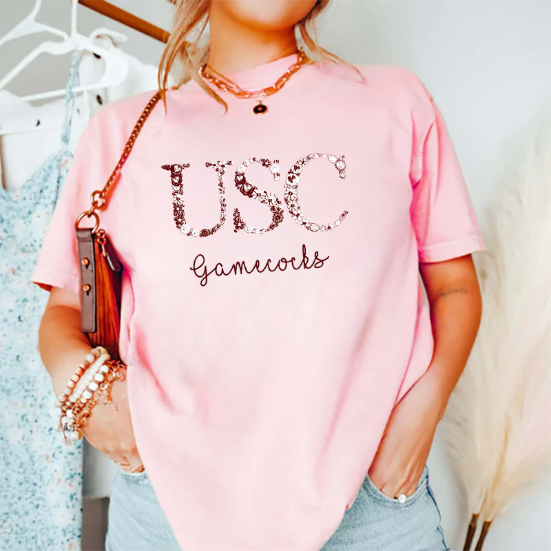 Customized South Carolina Gamecocks Football Sweatshirts With Trendy Floral Embroidery