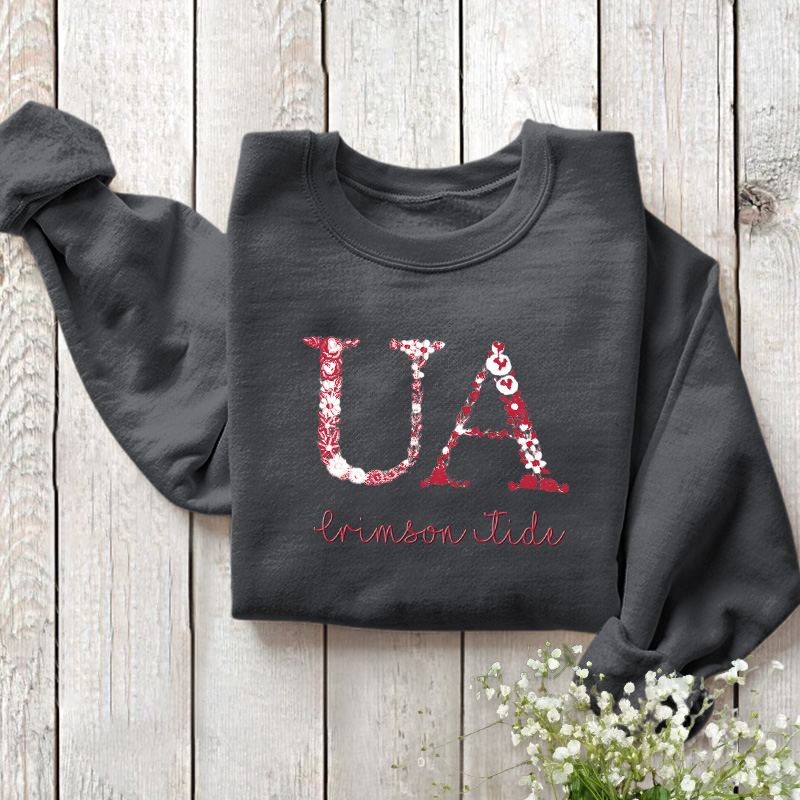 Customized Alabama Crimson Tide Football Sweatshirts With Trendy Floral Embroidery