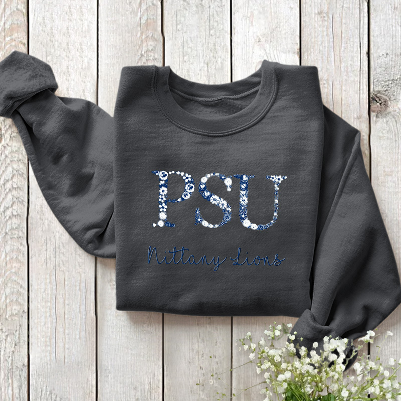 Customized Penn State Nittany Lions Football Sweatshirts With Trendy Floral Embroidery