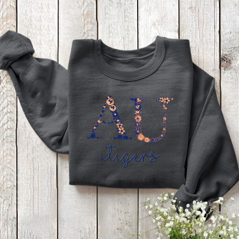 Customized Auburn Tigers Football Sweatshirts With Trendy Floral Embroidery