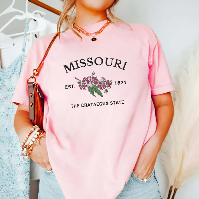 CUSTOM EMBROIDERED MISSOURI FLOWER SWEATSHIRT