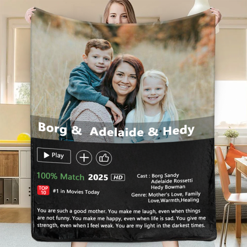 50%OFF⭐️Custom Mother's Day Movie Photo Blanket with Your Story