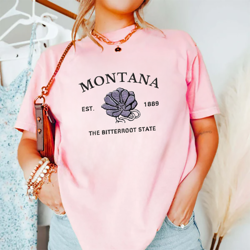 CUSTOM EMBROIDERED MONTANA FLOWER SWEATSHIRT