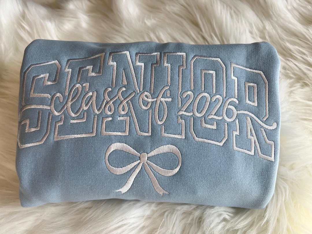 Embroidered Senior bow Sweatshirt