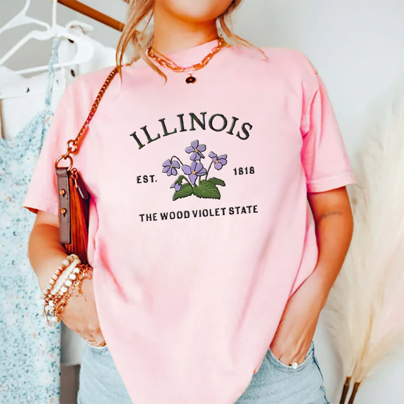 CUSTOM EMBROIDERED ILLINOIS FLOWER SWEATSHIRT