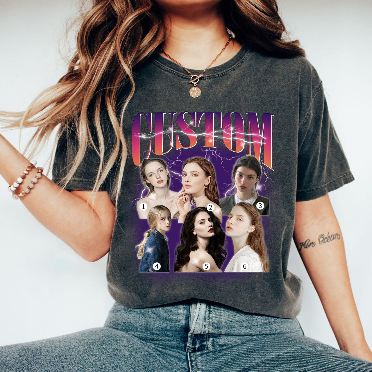 6 Photos Custom Vintage Tee