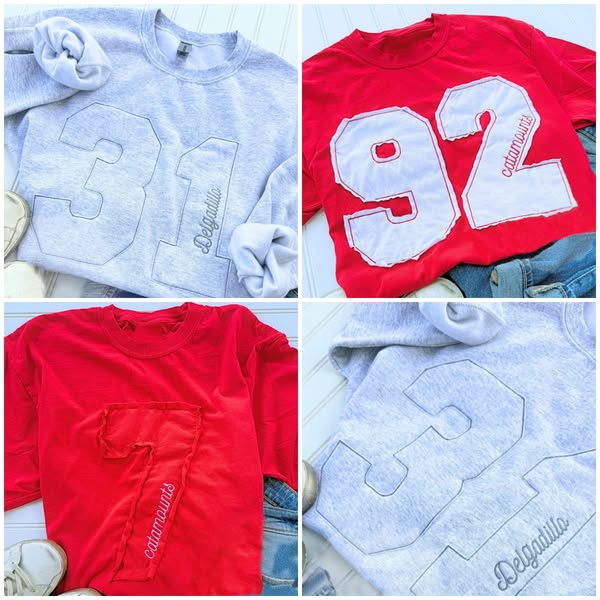 CUSTOM Sports Number Embroidered Crewneck