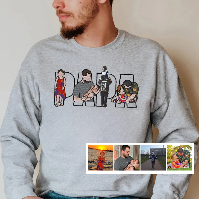 Custom Family Embroidered Sweatshirt – A Unique and Heartwarming Gift for Dad or Mom