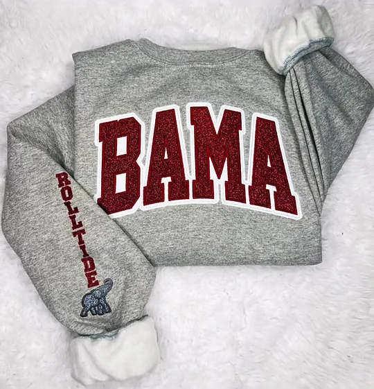 Custom Team Glitter Embroidered Sweatshirt Hoodie T-shirt