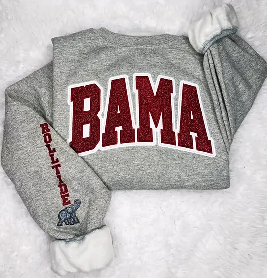 Custom Team Glitter Embroidered Sweatshirt Hoodie T-shirt