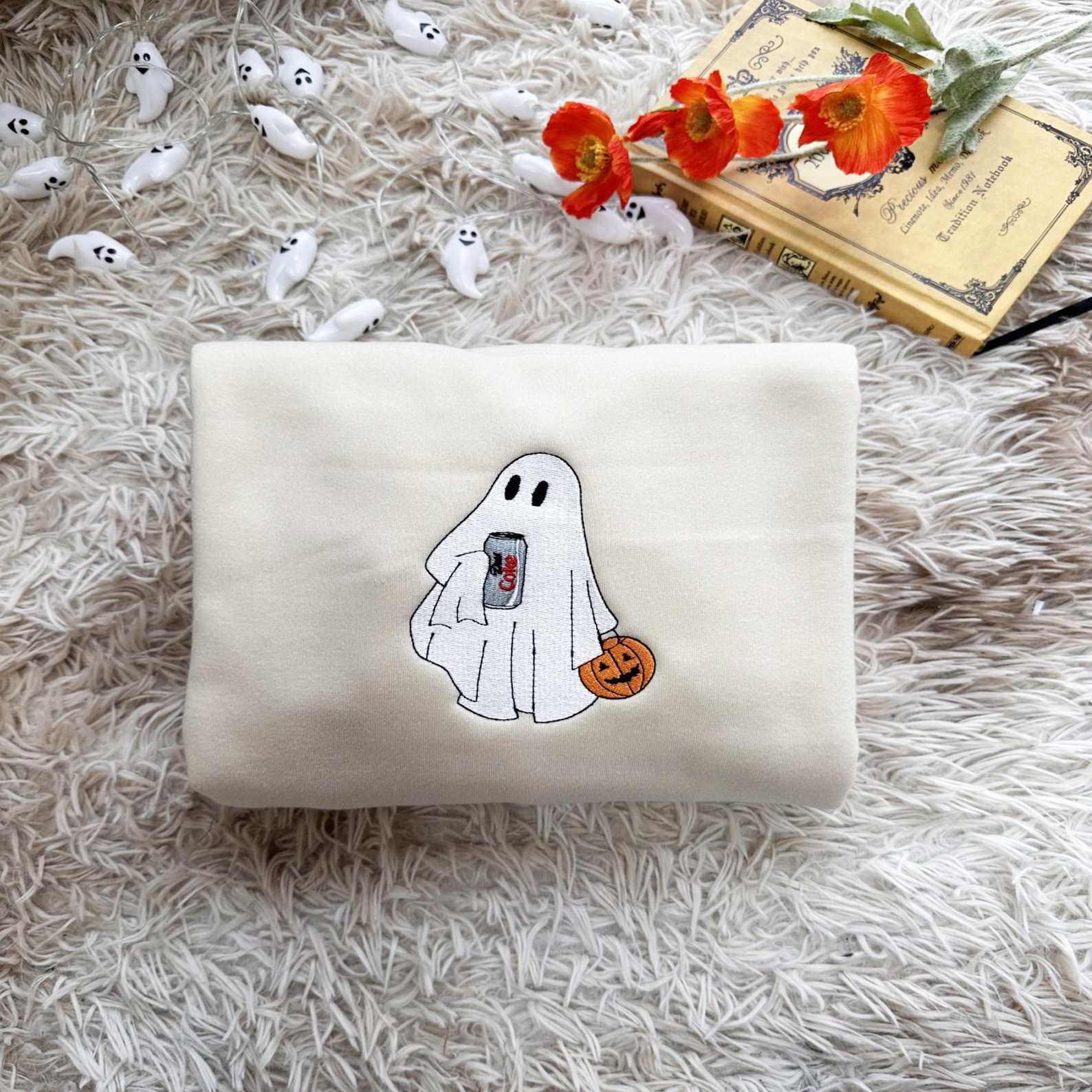 👻Ghost Drinking Embroidered Sweatshirt👻