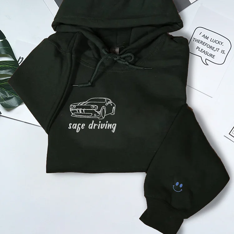 Extreme Speed Hoodie Embroidered Lovely Car Embroidered Hoodie