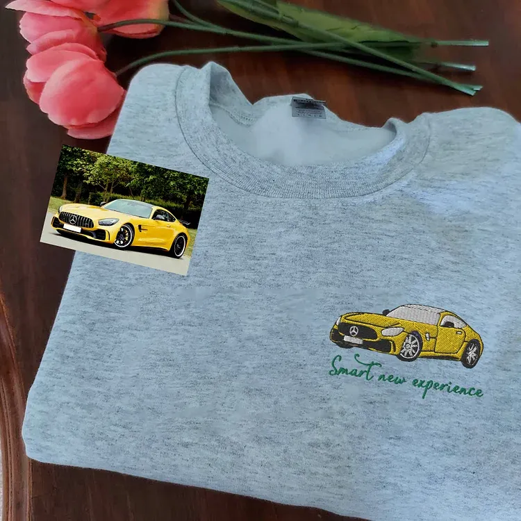 Classic Car Embroidered Sweatshirt Show Your Car Passion Sweatshirt