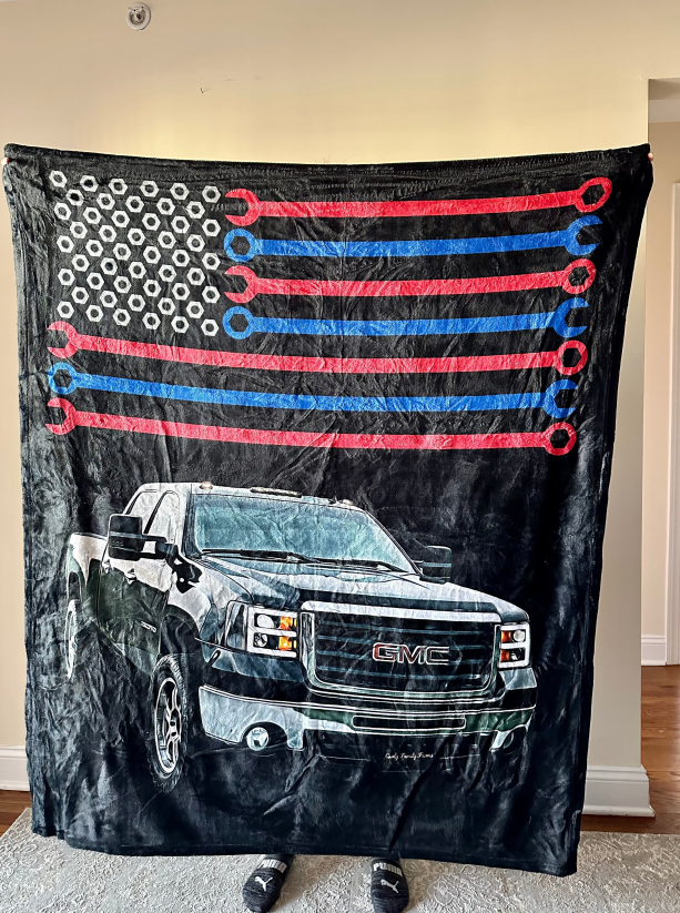 America Custom Truck Fleece Blanket