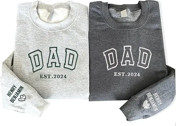 Custom Dad Est with Kids Names T-shirt , Sweatshirt
