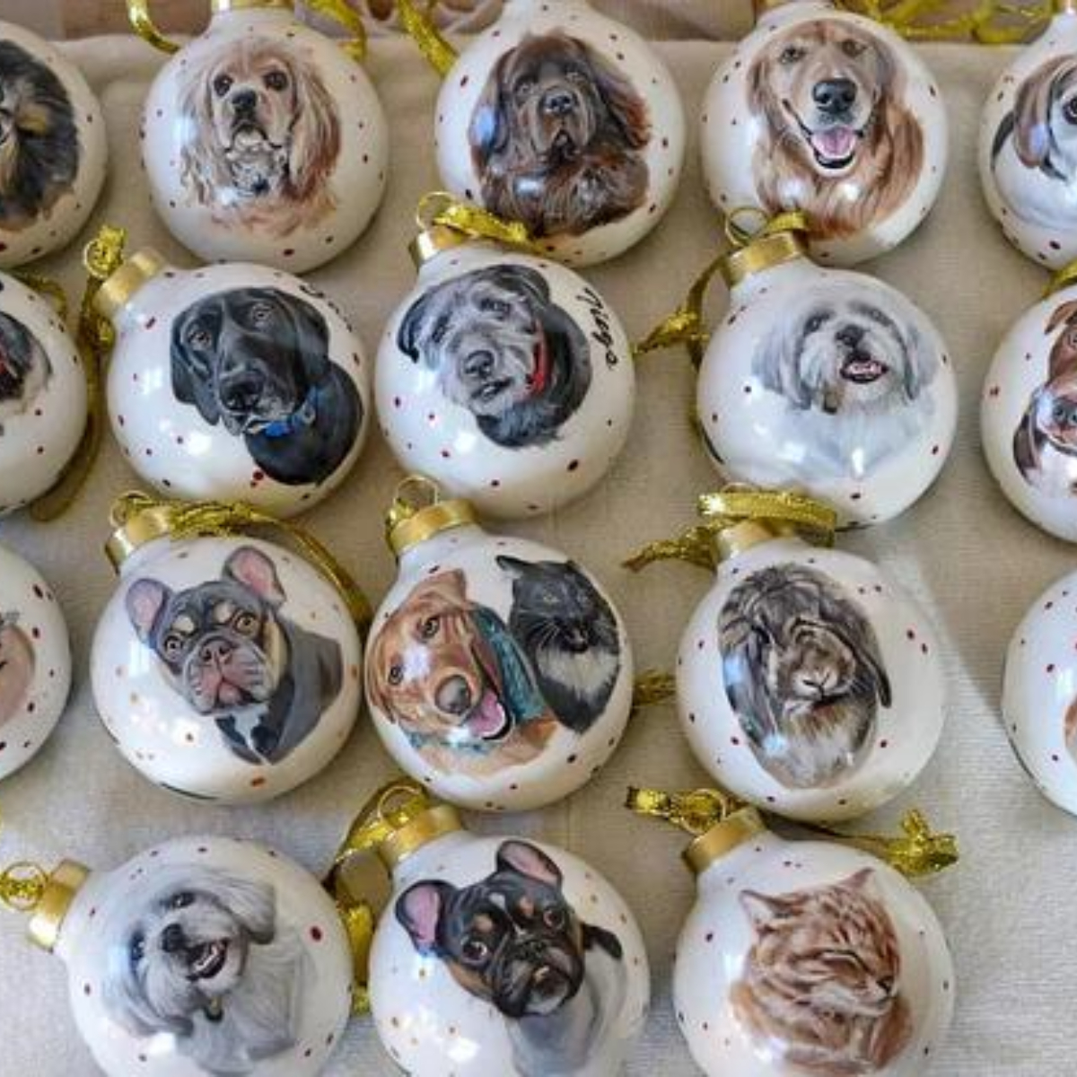 Custom Pet Portrait Ceramics Ornament from Your Photographs, Cat, Dog, Horse