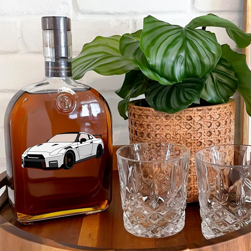 Custom Whiskey Bottles With Car Portrait