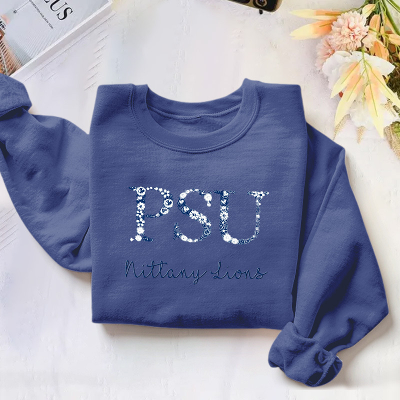 Customized Penn State Nittany Lions Football Sweatshirts With Trendy Floral Embroidery