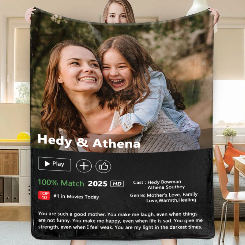 50%OFF⭐️Custom Mother's Day Movie Photo Blanket with Your Story
