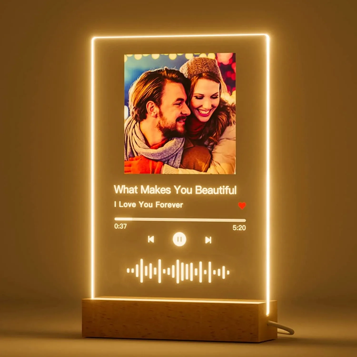 Custom Photo Music Plaque Night Light