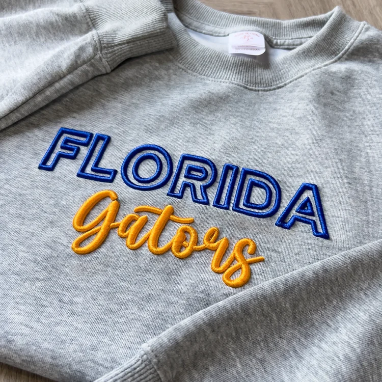 Custom 3D PUFF Embroidery College Team Sweatshirt