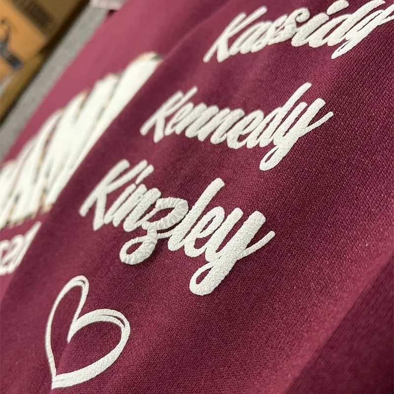 Custom Mama Leopard Puff Print Sweatshirt with Kids Name 