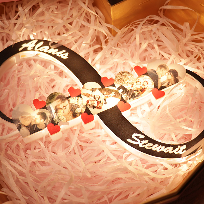 Personalized Infinite Loop Love Photo Lights