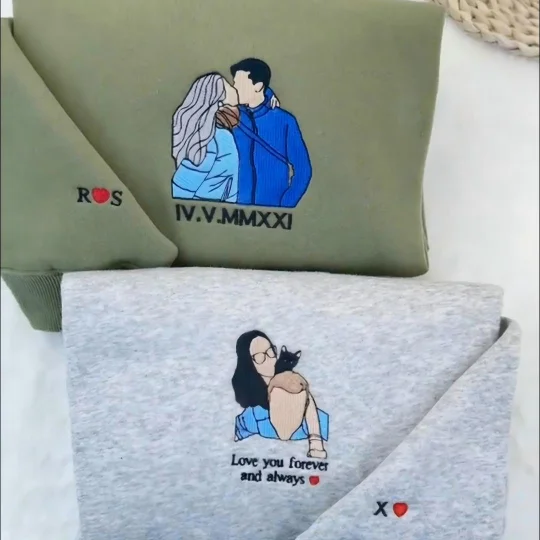 Custom Embroidered Sweatshirt for Mom, Family & Love