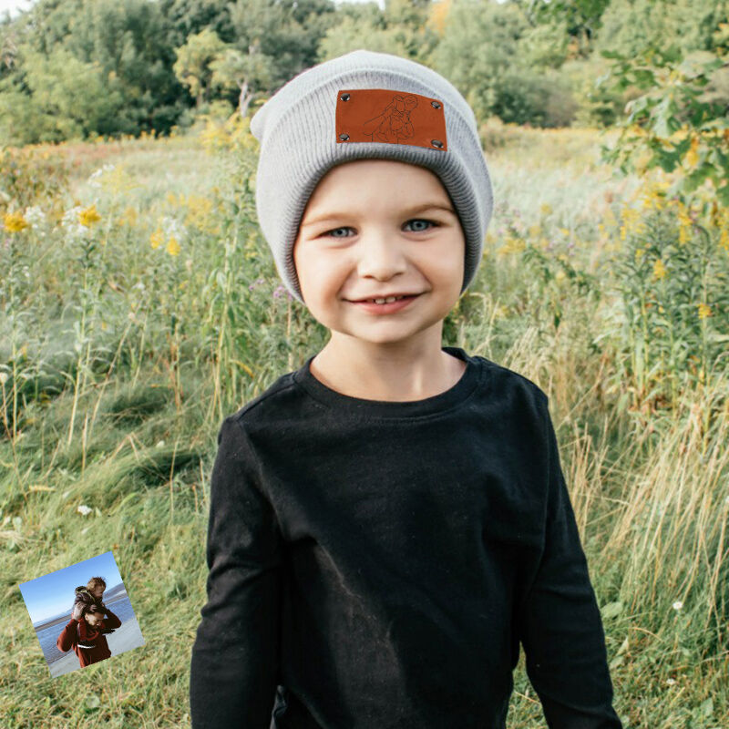 Personalized Picture Beanie Simple And Warm Gift for Family