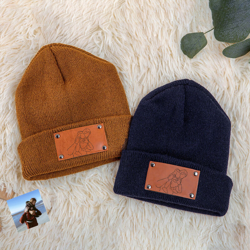 Personalized Picture Beanie Simple And Warm Gift for Family