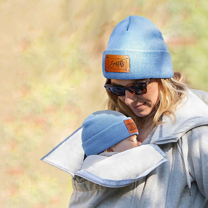 Personalized Name Beanie with Custom Date Simple Present for Family