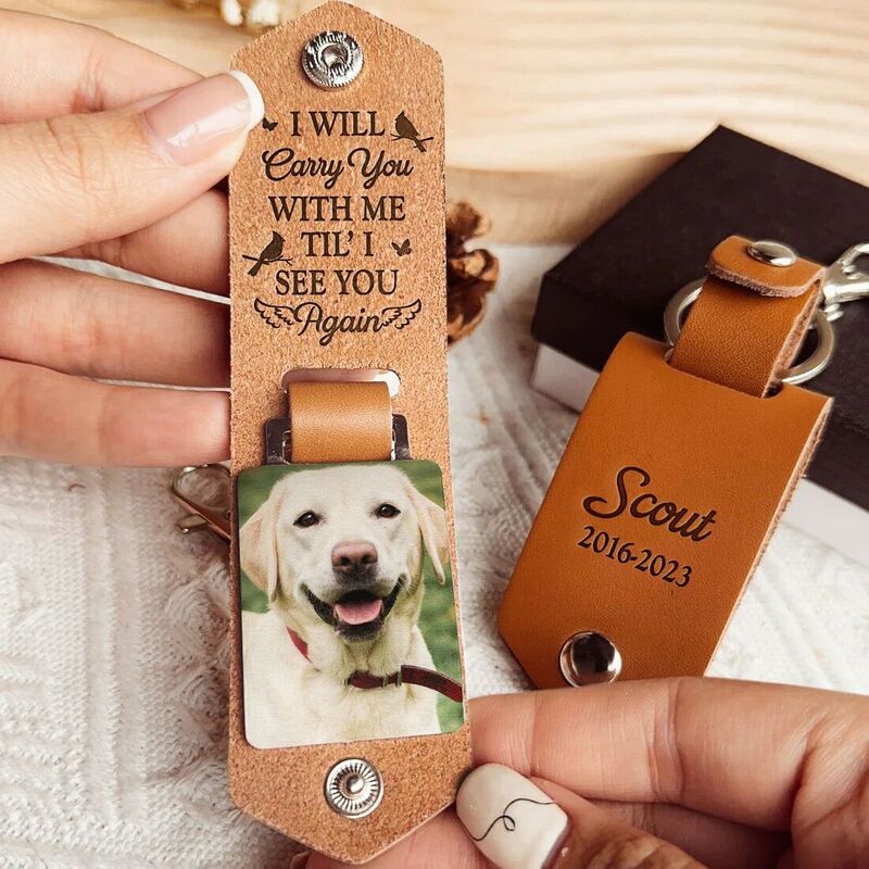 Personalized Commemorative Photo Keychain Warm Gift For Pet Lovers