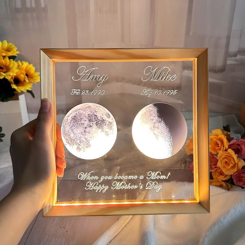 Personalized Moon Phase Picture Night Light Interesting Gift for Favourite Family
