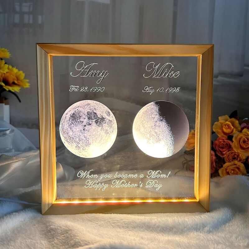 Personalized Moon Phase Picture Night Light Interesting Gift for Favourite Family