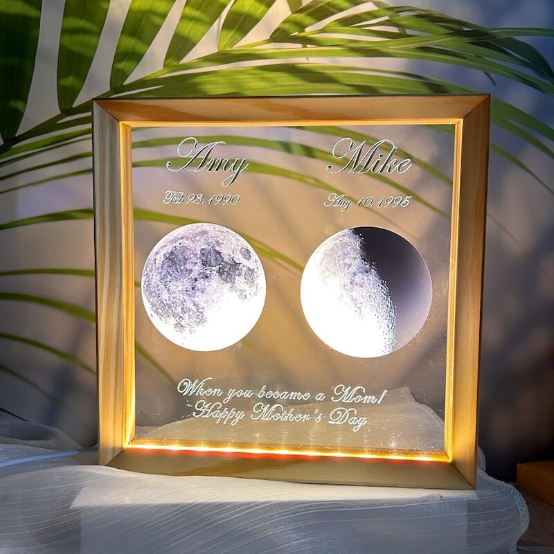 Personalized Moon Phase Picture Night Light Interesting Gift for Favourite Family