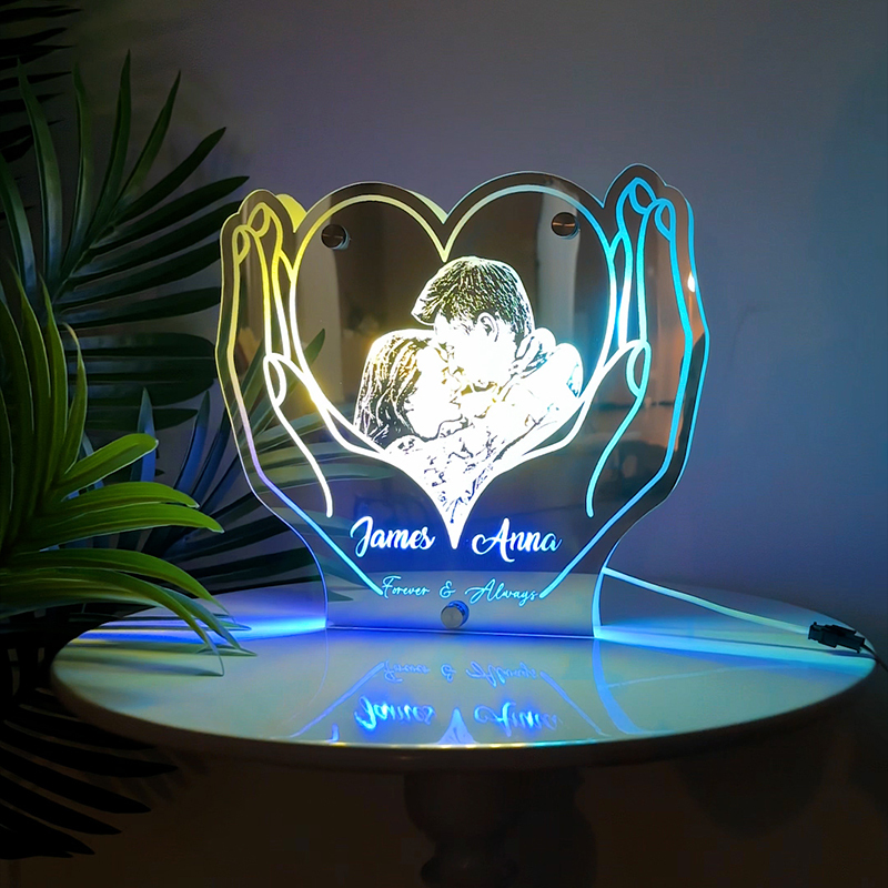 Personalized Hand-Held Heart Photo Mirror Lamp