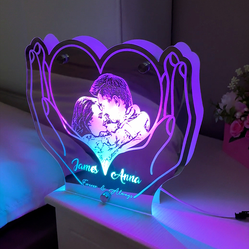 Personalized Hand-Held Heart Photo Mirror Lamp