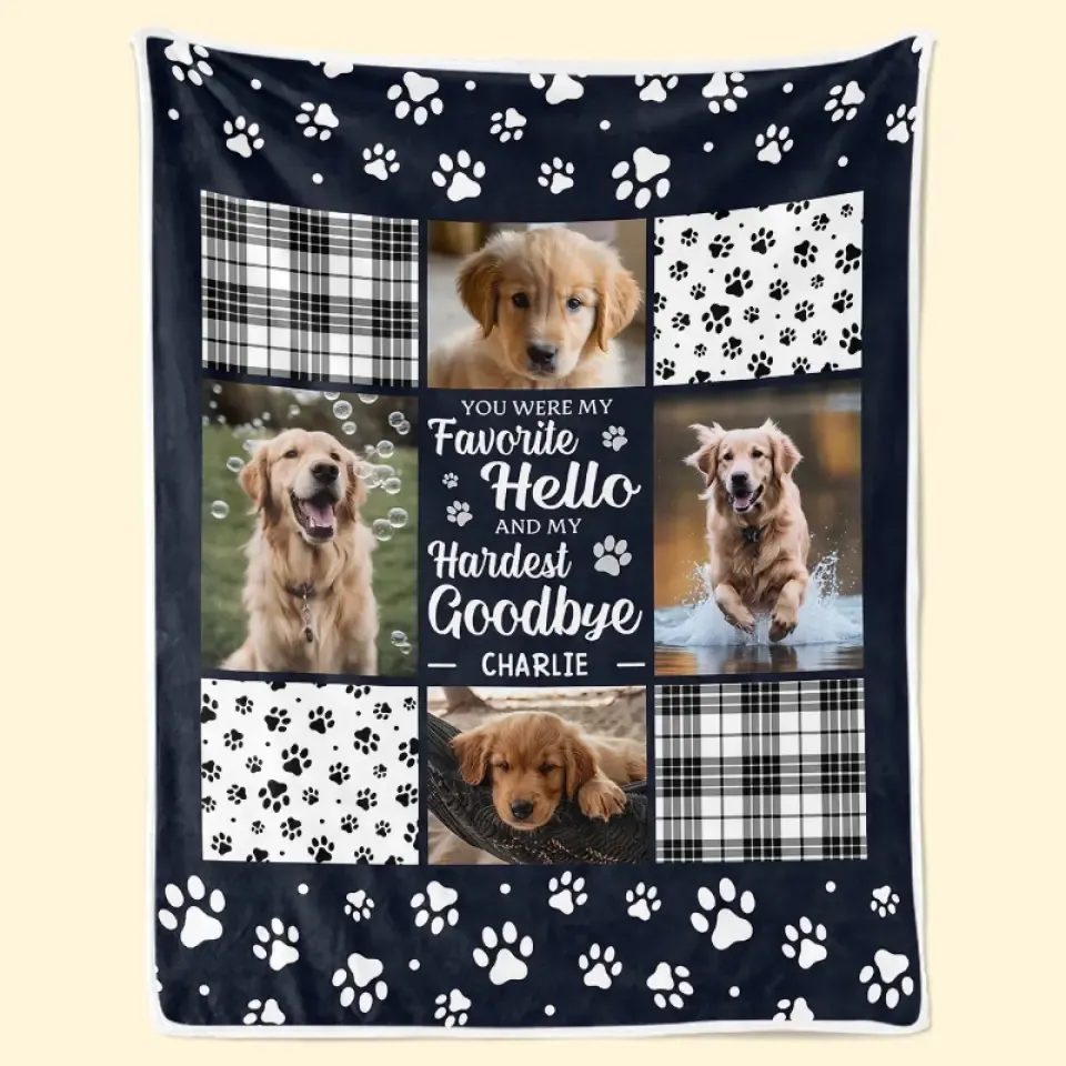 Custom Photo You Were My Favorite Hello And My Hardest Goodbye - Memorial Personalized Custom Blanket