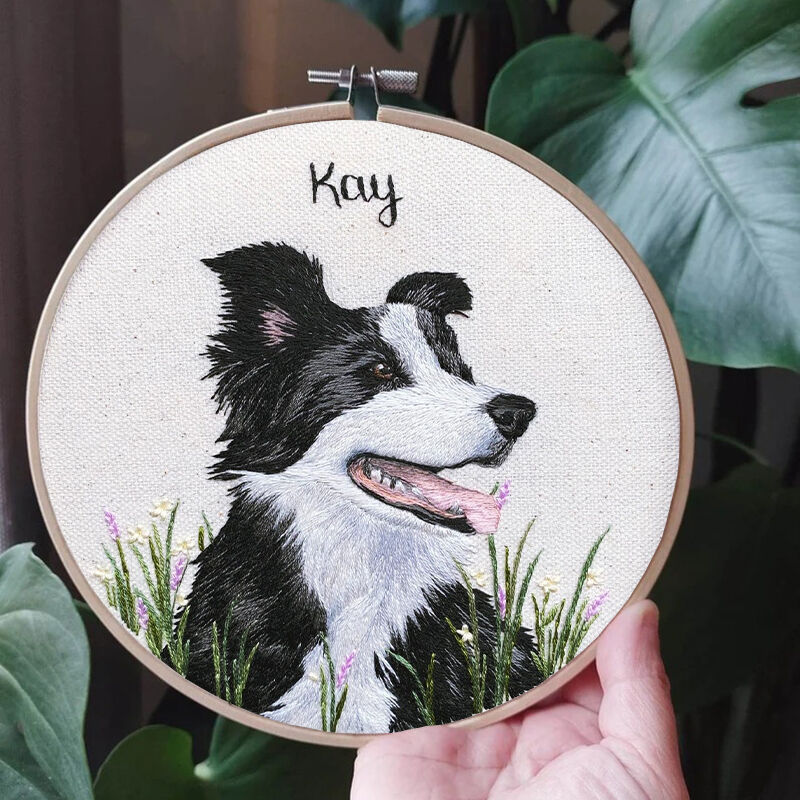 Personalized Embroidery Hoops Custom Pet Photos For Pet Lovers