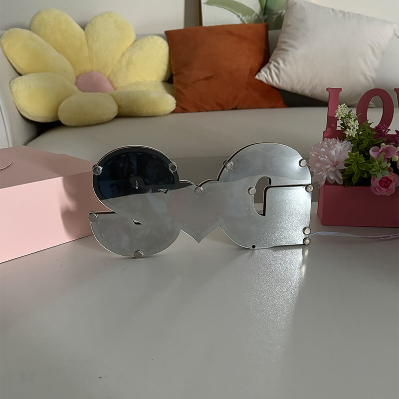 Custom Hidden Photo Couple Mirror Light