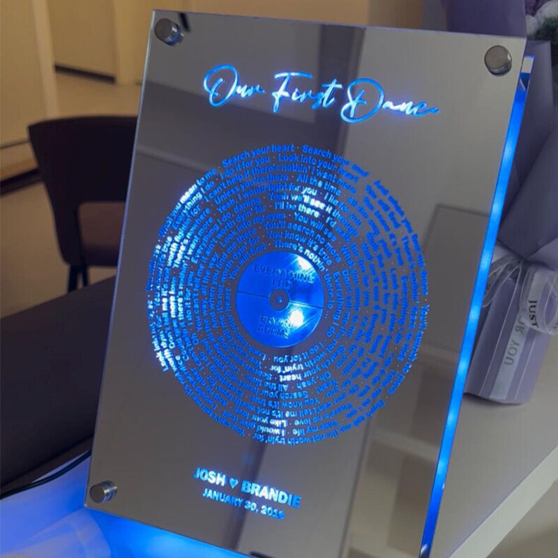 Personalized Mirror Lamp Customized Lyrics Sweet Gift for Couples